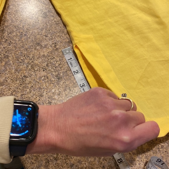 NWT Chaps Yellow Linen Tunic Top Blouse Medium Embroidered Pattern - Picture 9 of 16